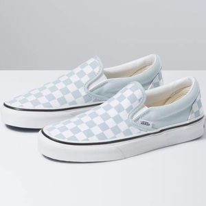 Vans Classic Slip on Checkerboard Baby Blue Size 8W